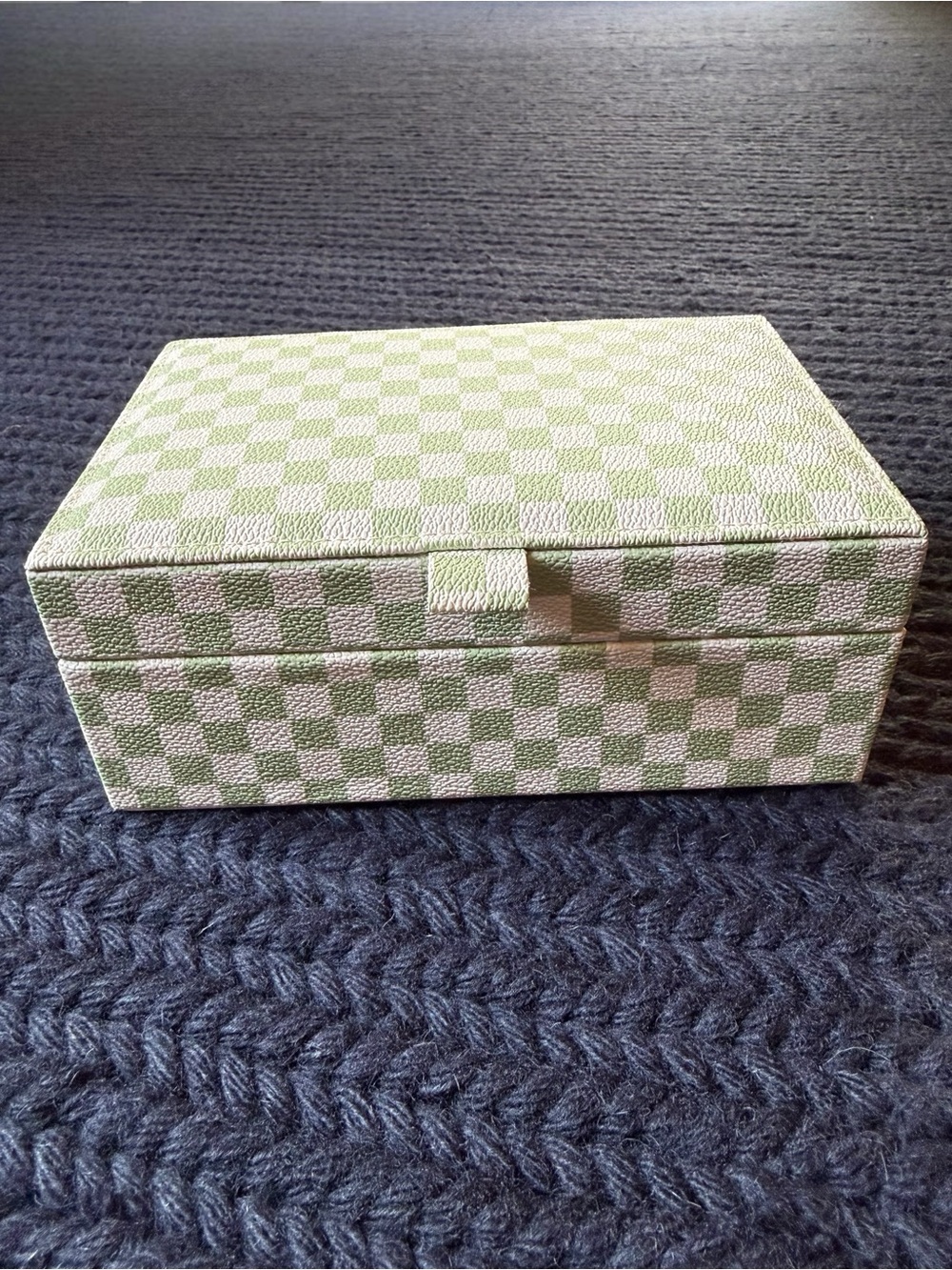Green and white checkered Jewelry Box